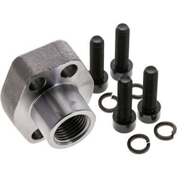 1/2'' SAE Flens 6000 psi Blank staal met G1/2'' Binnendraad ISO 6162-2