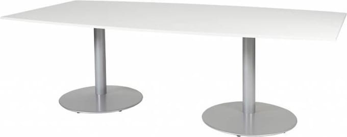Vergadertafel - Linesto 240x120 tonv. wit - alu frame