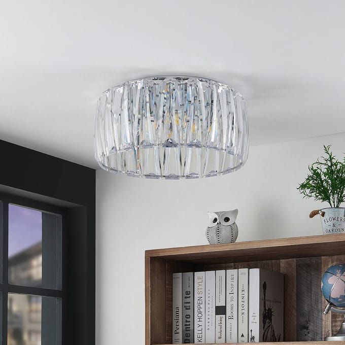 Lindby - plafondlamp - 4lichts - Acryl, ijzer - H: 22.5 cm - E14 - transparant, chroom