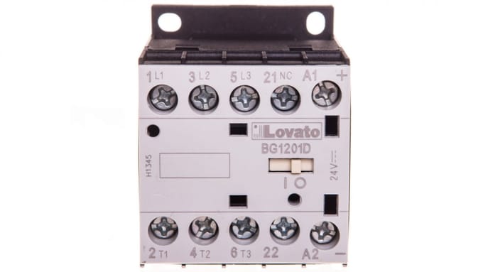 Contacteur de Puissance 3P 12A 5,7Kw à 400Vac Ac3, Bobine 24Vdc 0Z 1R 11Bg1201D024