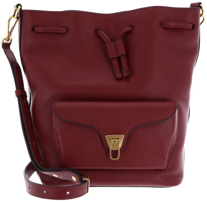 COCCINELLE Leren schoudertas Beat Generatio Bucket Bag Ribes (rood)paars