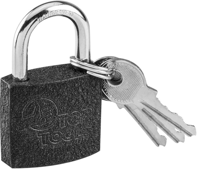 Top Tools Hangslot 30mm 2 Sleutels Op Blister Verpakking
