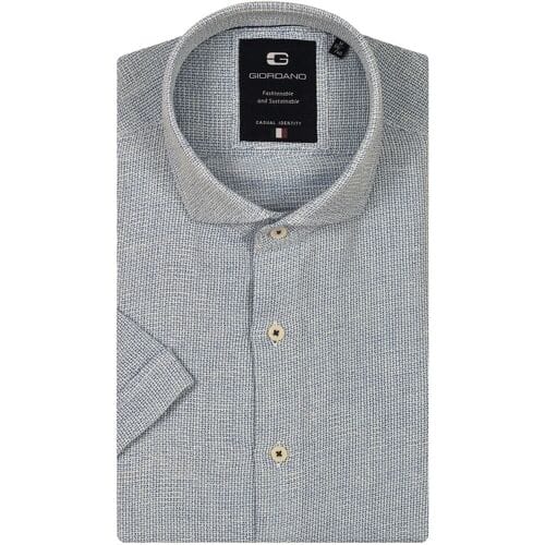 Giordano Overhemd Front Cutaway Structured Licht Blauw / male