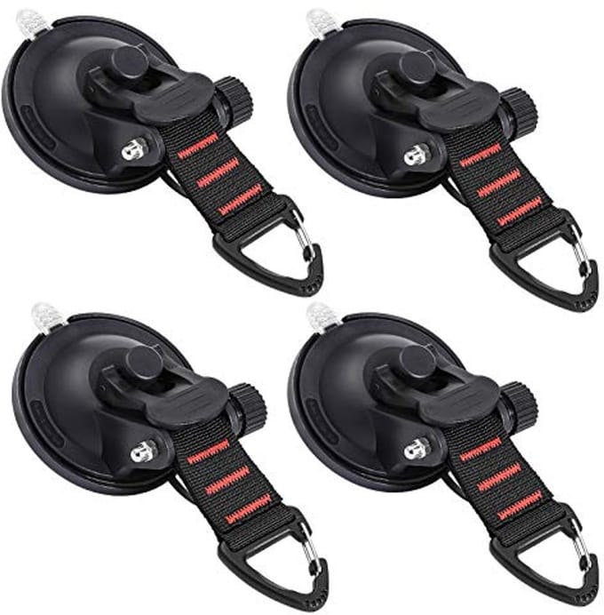 Zware Duurzame Zuignappen met Haken voor Camping en Auto - 4 Stuks