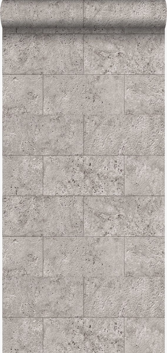Origin Wallcoverings behang kalkstenen blokken lichtgrijs - 347581 - 53 cm x 10,05 m