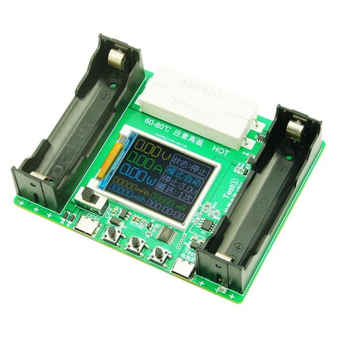 18650 Lithiumbatterijcapaciteitstester 1,77 inch display Interne weerstandsmeetmodule veelkleurig