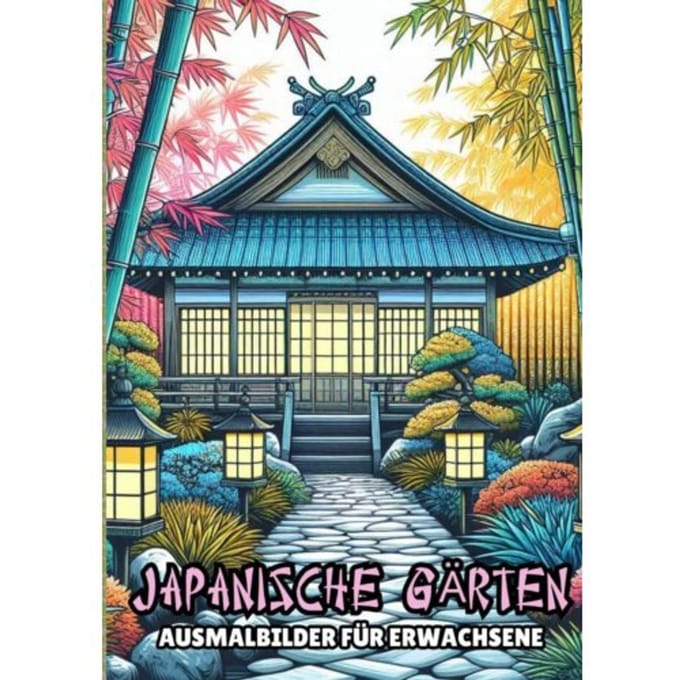 Ausmalbilder Für Erwachsene - Japanische Gärten - Malbücher für Erwachsene