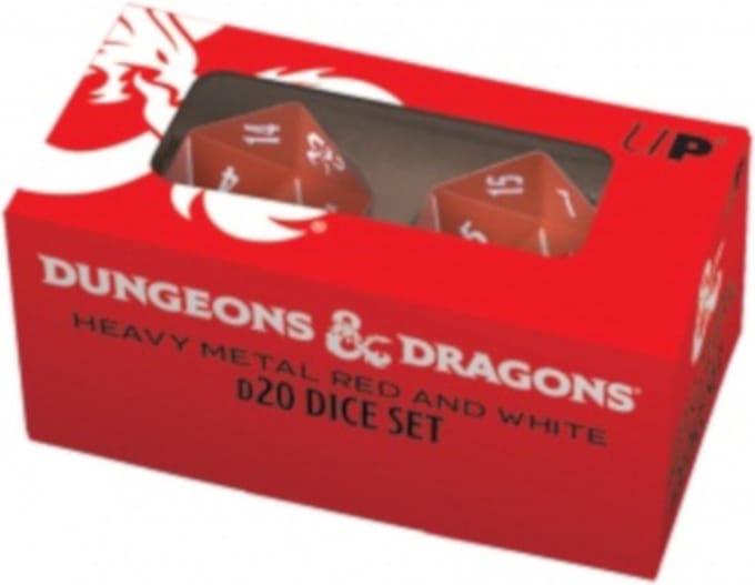 Ultra Pro D&D heavy metal - Red & White 2d20 set