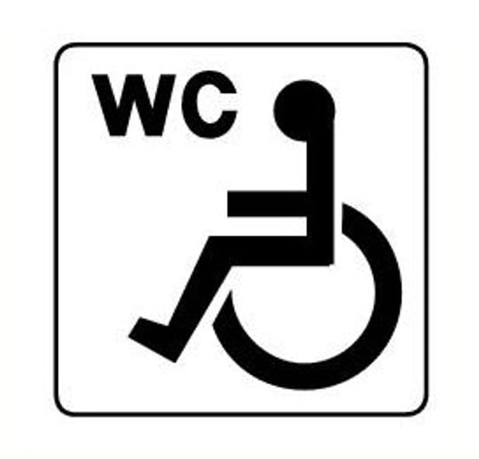 Invalide WC bordje - kunststof - wit 200 x 200 mm
