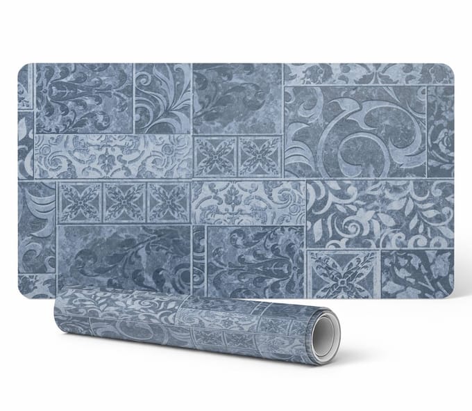 Duurzame antislip bureauonderlegger met decoratieve tegels, 90x45 cm