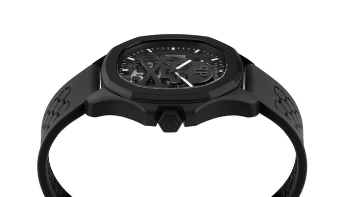Philipp Plein $keleton $pectre PWRAA0923 Horloge - Siliconen - Zwart - Ø 42 mm