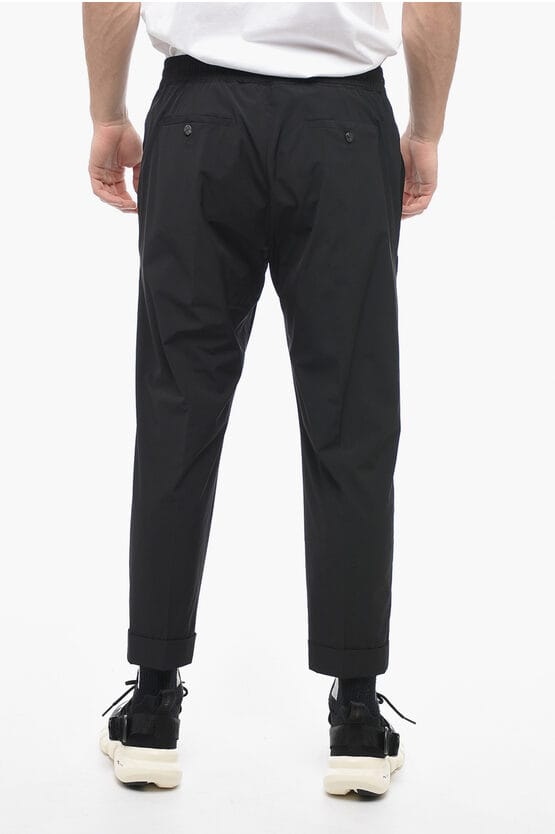 Nylon REM-broek met elastische tailleband in zwart