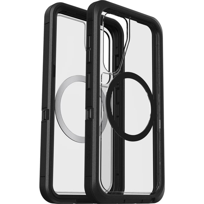 OtterBox Defender Samsung Galaxy S25 Back Cover met Magneet Transparant met Zwarte Rand