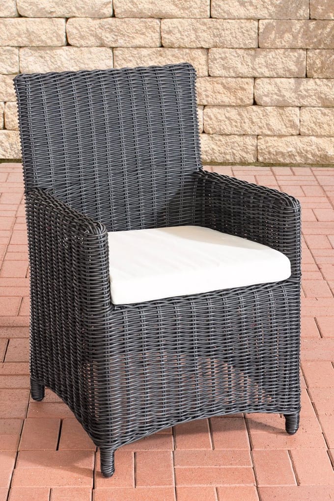 CLP Fontana Stoel - 5mm Wicker zwart gebroken wit
