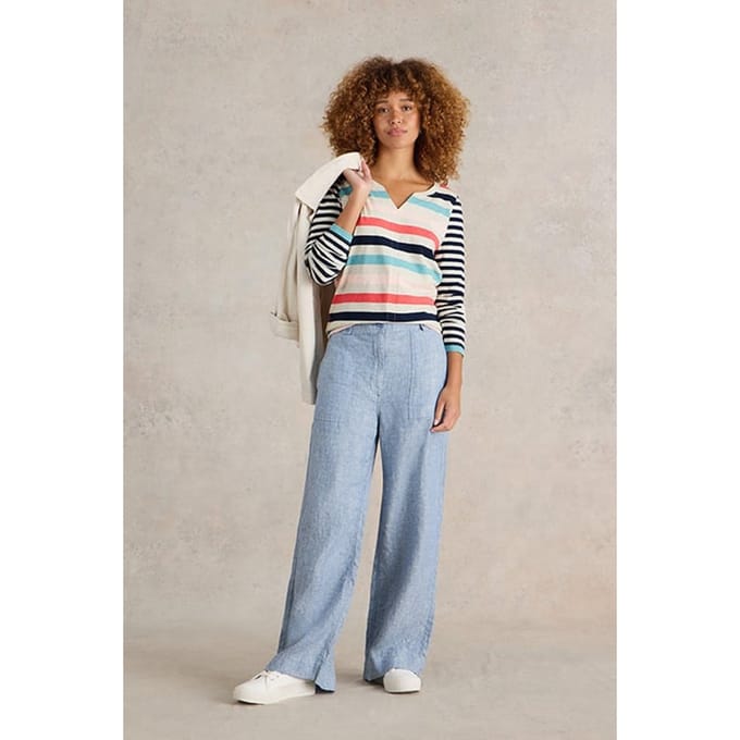 White Stuff Nelly Stripe Ls Tee Natural Multi Größe: 10 | Longsleeves Outlet | Damen