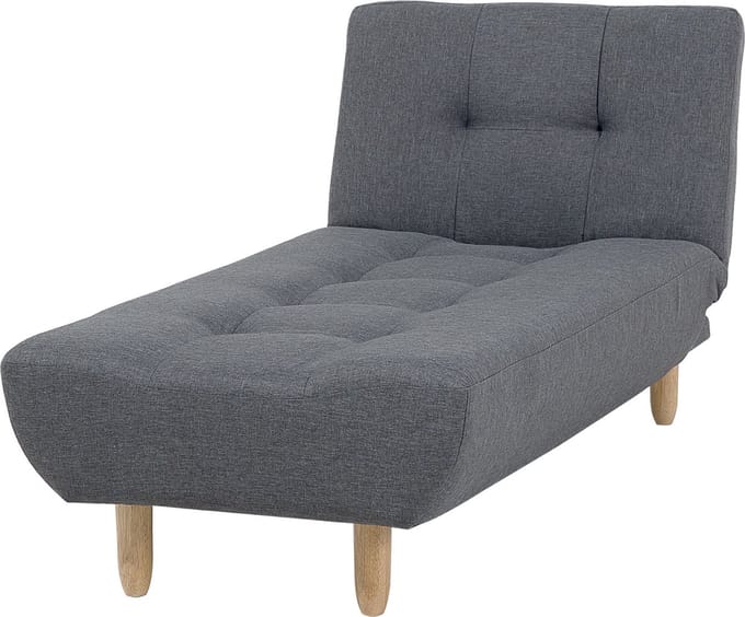 ALSTEN - Chaise longue - Donkergrijs - Symmetrisch - Polyester
