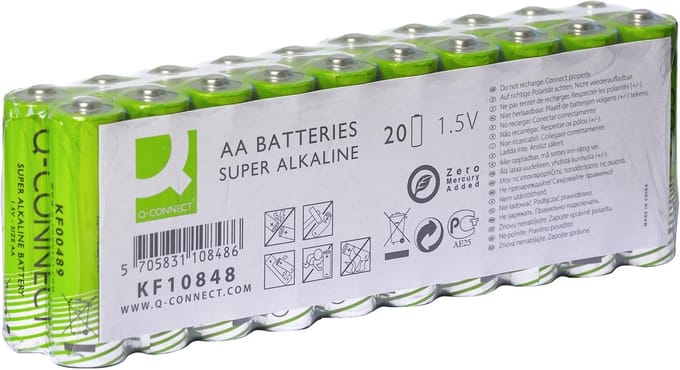 Q-CONNECT batterij | alkaline | AA | pak van 20 stuks