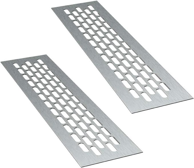 Aluminium Ventilatie rooster Rechthoekig 24,5 x 6 cm Set van 2 Stuks