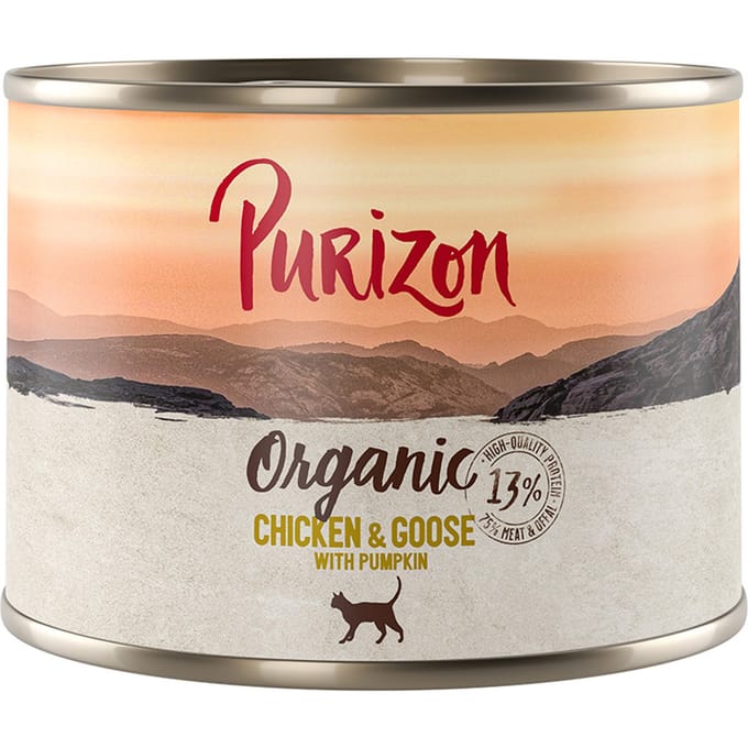 Voordeelpakket Purizon Organic 24 x 200 g - Kip en gans met pompoen