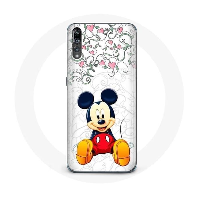 Coque pour Huawei p20 Mickey Mouse Fleurs Cœurs