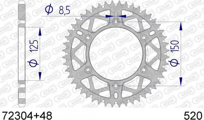 Achtertandwiel Afam voor Motor Husaberg 650 FE 2004 tot 2008 72304 Nieuw in uitverkoop