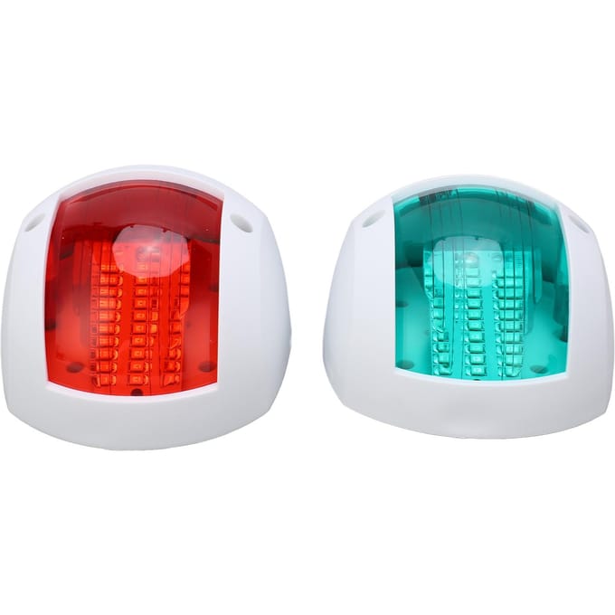 2 stuks Marine Boot Jacht Signaallicht LED Navigatie Boeglamp Rood Groen Scheepsboordlicht voor Zeilen DC 12V‑24V 3W Wit wit
