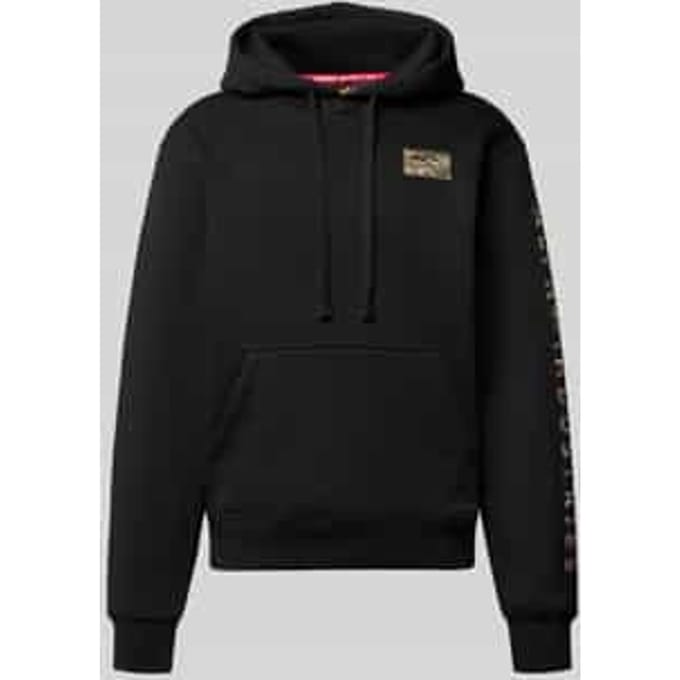 Hoodie met labelstitching, model 'Camo Sleeve'