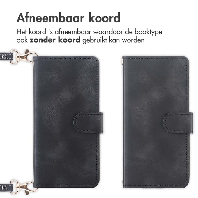imoshion Hoesje - Geschikt voor Google Pixel 9a - Bookcase met koord - Zwart