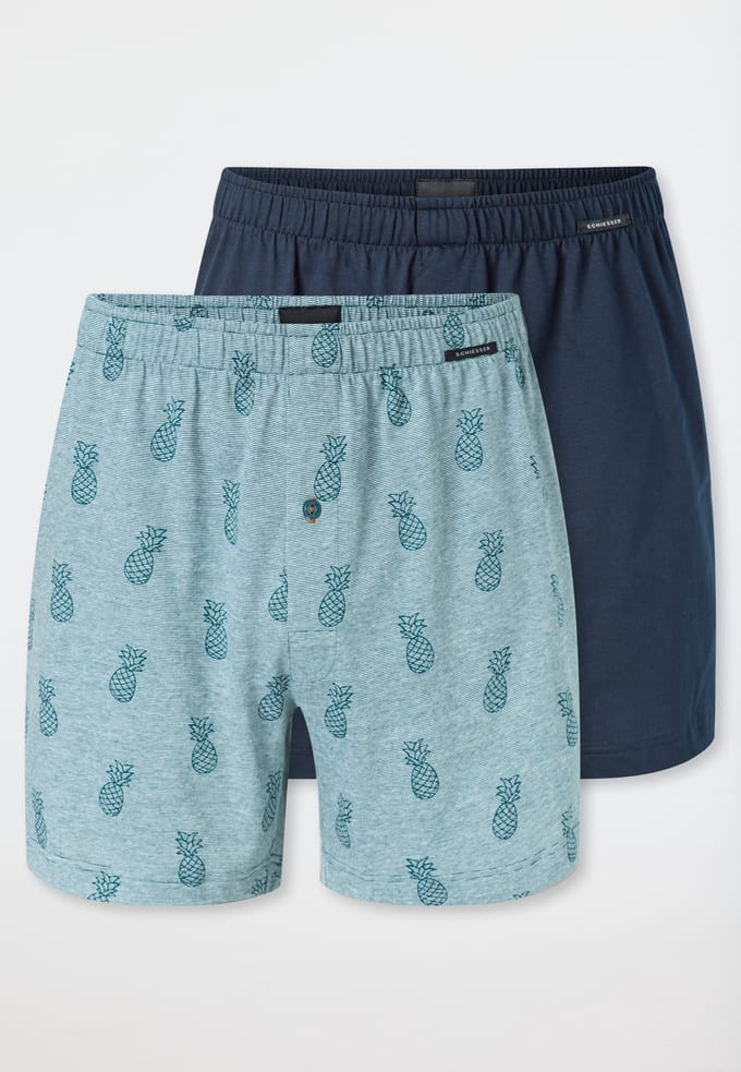 Boxershorts, set van 2, jersey, effen en met patroon - Boxershorts in multipacks 10