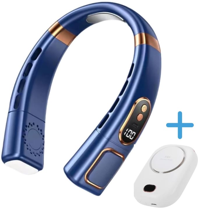 Handventilator - Mini Ventilator - Nek Ventilator - Oplaadbaar - Hand ventilator met koeling - Stil - 5 snelheden - Usb oplaadbaar - Draagbare Ventilator combo bestaande uit 2 ventilators voor optimale koeling in de hitte