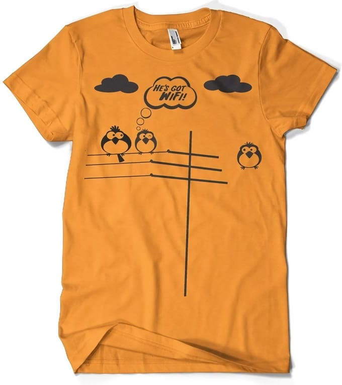 Hybris He's Got WiFi T-shirt oranje