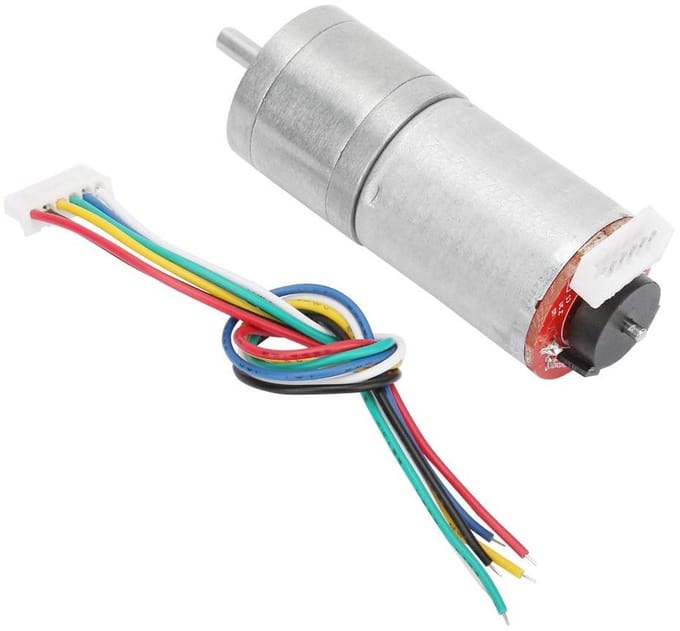 Motorreductor DC - Encoder motor - Robot projecten - Volledig metalen tandwiel - 200 RPM 12 Volt - Grijs