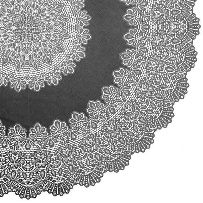 Tafelkleed Amira Vinyl 152cm Rond dark grey