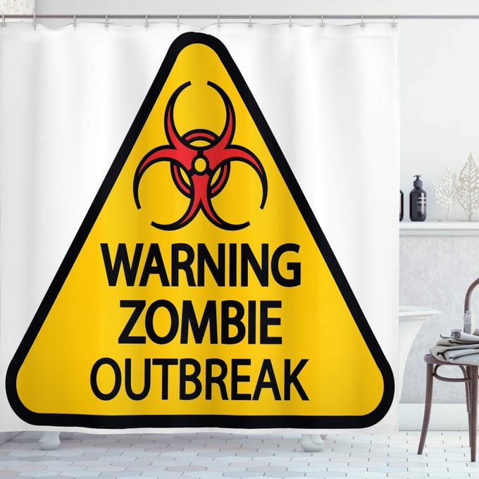 ABAKUHAUS Zombie douchegordijn – Polyester 175x200 cm – Waterafstotend