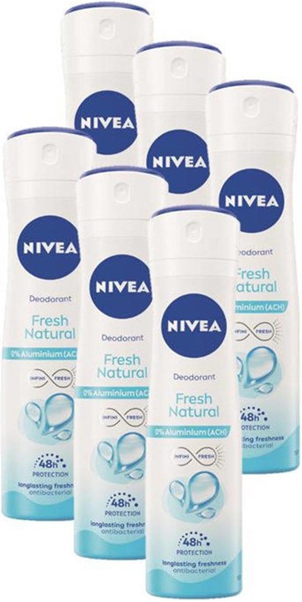 Nivea Deodorant Spray Fresh Natural 150 ml - Voordeelverpakking 6 stuks
