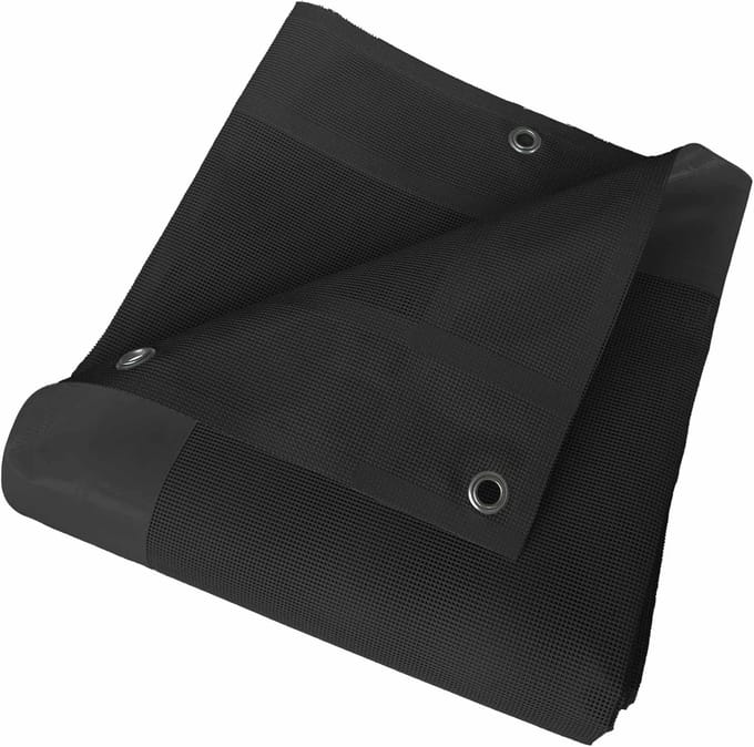 Zichtbreeknet Dekzeil - Privacy Scherm - Buiten Bescherming - Micro-geperforeerd PVC - 35x4 Meter - Zwart