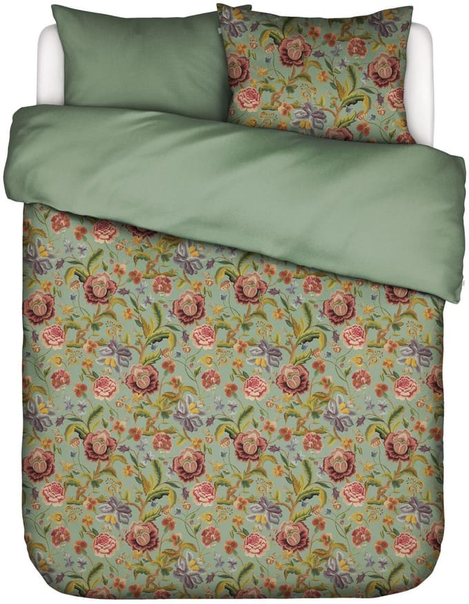 Essenza Rosanella Dekbedovertrek Lyocell-Katoenmix Basil green - Tweepersoons – 200x200/220 cm