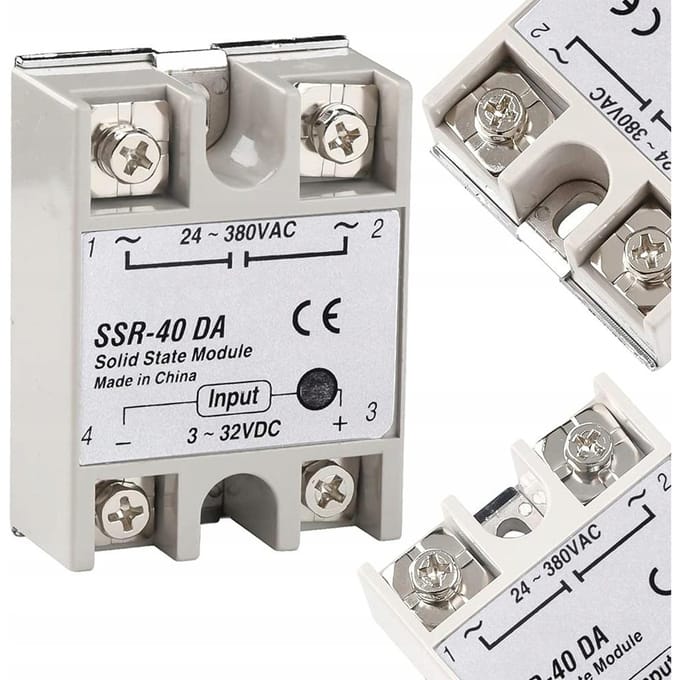 Rosfix Halfgeleiderrelais SSR-40DA - 40A Schakelaar - 24–380VAC, 3,3–32VDC Ingang, LED - Industrie