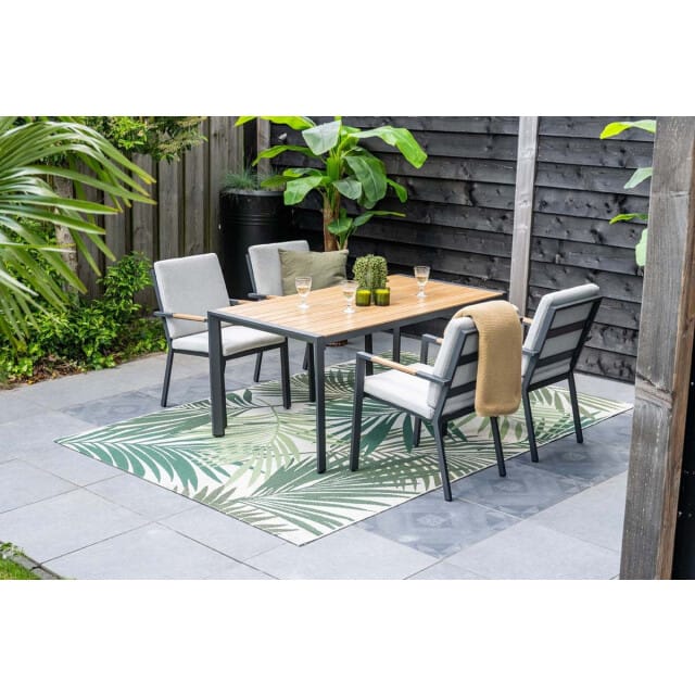 Garden Impressions Felini dining fauteuil carbon black valley sand light teaklook