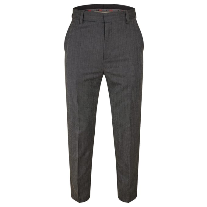 Hugo Heren Katoenen Rechte Pantalon (Grijs)