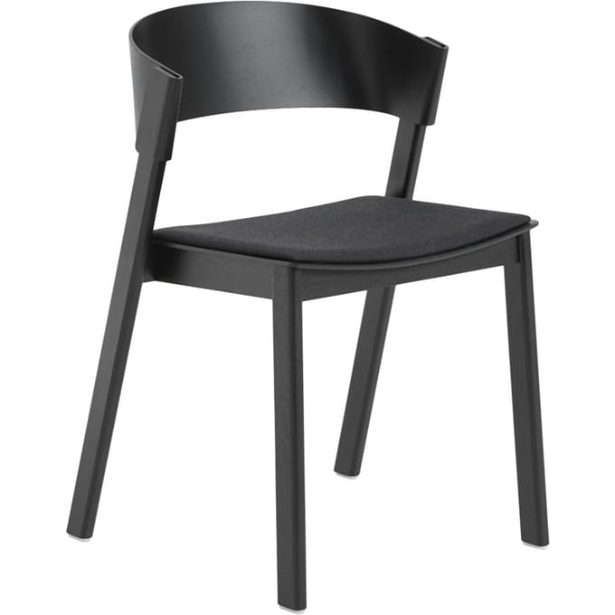 Muuto Cover Side Stoel met zitkussen - zwart