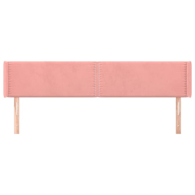 vidaXL Hoofdbord met randen 183x16x78/88 cm fluweel roze