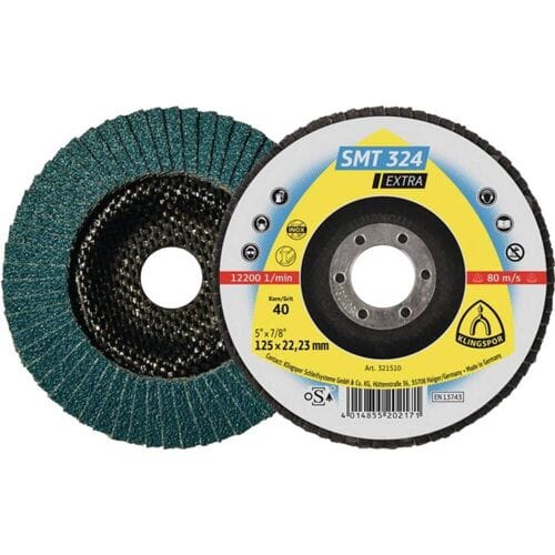 Klingspor 321510 SMT 324 Extra Lamellenschijf Diameter 125 mm Boordiameter 22.23 mm Korrelgrootte (num) 40 Inox, Staal 10 stuk(s)