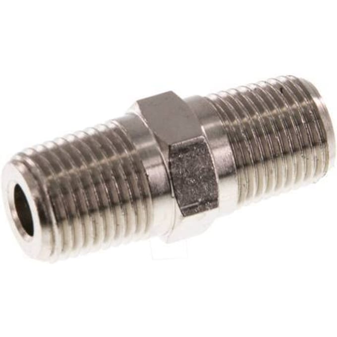 1/8'' NPT x R 1/8'' Vernikkeld Messing Borstnippel 60 Bar