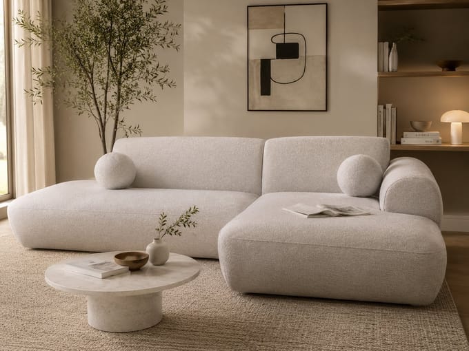 Hoeksalon ravellina- lounge Rechts- beige- zetelsenbedden