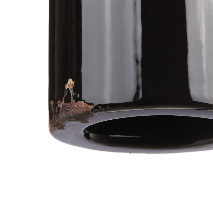 Ferroluce Hanglamp C1620, keramiek en metaal, zwart