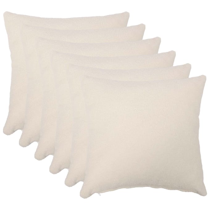 vidaXL - Kussensloop - 6 - pcs - HEERLEN - Crèmekleurig - 30 - x - 30 - cm - Bouclé