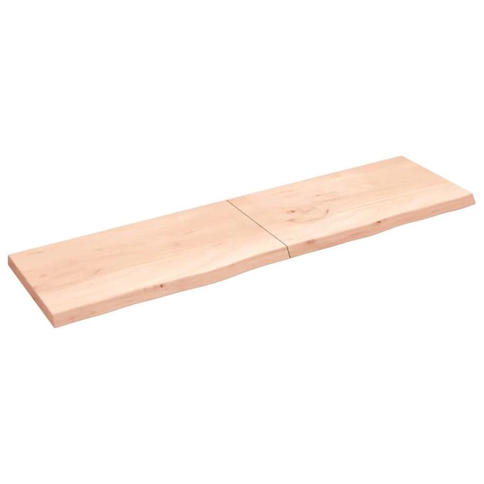 vidaXL - Wandschap - 220x60x(2-6) - cm - onbehandeld - massief - eikenhout