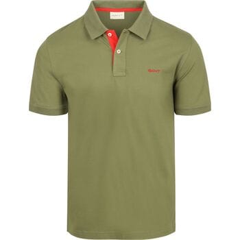 Gant Contrast Piqué Poloshirt Herb Groen - Maat M - Heren