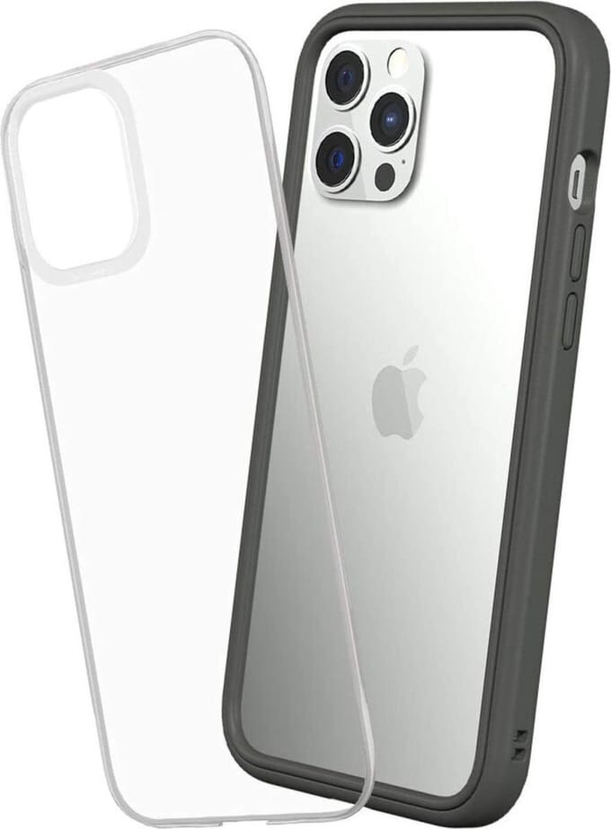 RhinoShield Mod NX Hoesje Geschikt voor Apple iPhone 12 Pro Max Transparant/Grey